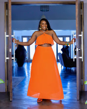 Load image into Gallery viewer, Smiley Ann Two-Piece Orange Skirt Set | Bright & Trendy
