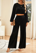 Load image into Gallery viewer, Round Neck Balloon Sleeves Top and Pants Set | Stylish and Comfortable