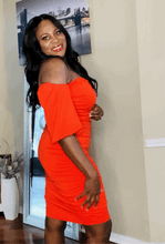 Load image into Gallery viewer, Red Hot Dimples Fitted Dress | Bold and Chic Fashion