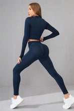 Load image into Gallery viewer, Mock Neck Long Sleeve Top and Pants Active Set | Comfortable Activewear
