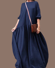 Load image into Gallery viewer, Flaring Quity Maxi Blue Dress | Elegant Long Dress for Any Event
