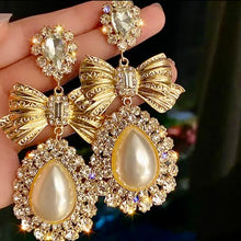 Load image into Gallery viewer, Pear Bow Earrings | Elegant and Charming Jewelry
