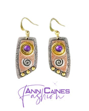 Load image into Gallery viewer, Purple Plate Earrings | Bold and Unique Jewelry
