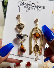 Load image into Gallery viewer, Abstract Stone Earrings | Unique &amp; Elegant Design
