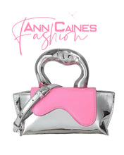 Load image into Gallery viewer, Statement Purse Pink &amp; Silver Bag | Bold &amp; Stylish Accessory
