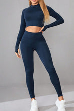 Load image into Gallery viewer, Mock Neck Long Sleeve Top and Pants Active Set | Comfortable Activewear
