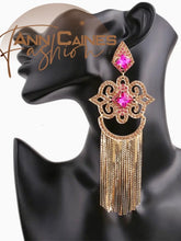 Load image into Gallery viewer, Pink Fringe Earrings | Bold and Stylish Jewelry
