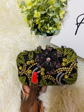 Load image into Gallery viewer, Crystal Flower Clutch | Elegant &amp; Sparkling Evening Accessory
