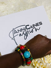 Load image into Gallery viewer, Snake Stone Colorful Bangle | Light Blue Center Accent
