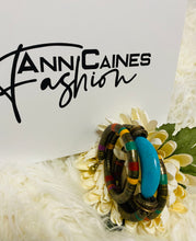Load image into Gallery viewer, Snake Long Stone Colorful Bangle | Light Blue Accent
