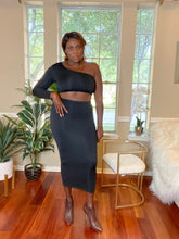Load image into Gallery viewer, Enticing Lici | One-Shoulder Top &amp; Fitted Skirt Set
