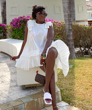 Load image into Gallery viewer, Reign Of White Asymmetric Shirt-Dress | Modern and Chic
