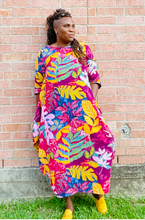 Load image into Gallery viewer, Sunshine Chan Leaf Print Dress | Fresh &amp; Vibrant Style
