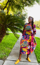 Load image into Gallery viewer, Sunshine Chan Leaf Print Dress | Fresh &amp; Vibrant Style
