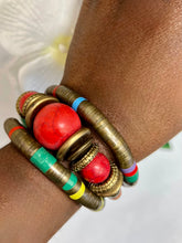 Load image into Gallery viewer, Snake Chain Red Bead Bangle | Bold &amp; Stylish Accessory
