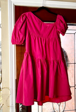 Load image into Gallery viewer, Shine Ann Hot Pink Asymmetrical Puff Sleeve Dress | Bold
