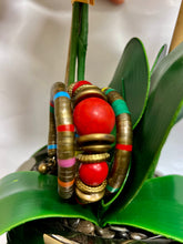 Load image into Gallery viewer, Snake Chain Red Bead Bangle | Bold &amp; Stylish Accessory
