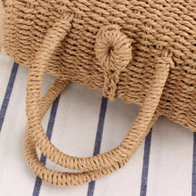 Load image into Gallery viewer, Straw Box Tote Bag | Stylish &amp; Practical Summer Accessory
