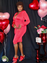 Load image into Gallery viewer, Vibrant Vass Ruched Dress | Chic &amp; Figure-Flattering Style
