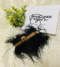 Load image into Gallery viewer, Black Feathered Clutch | Chic &amp; Elegant Evening Bag
